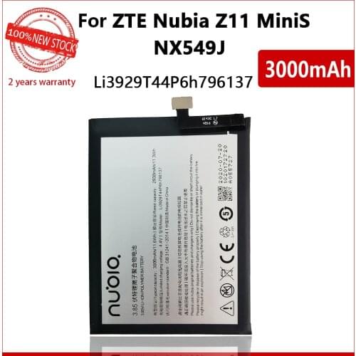 100% Genuine Li3929T44P6h796137 Battery For ZTE Nubia Z11 Mini S Nubia Z17 Mini MiniS NX549 NX549J NX569 NX569J NX569H 3000mAh