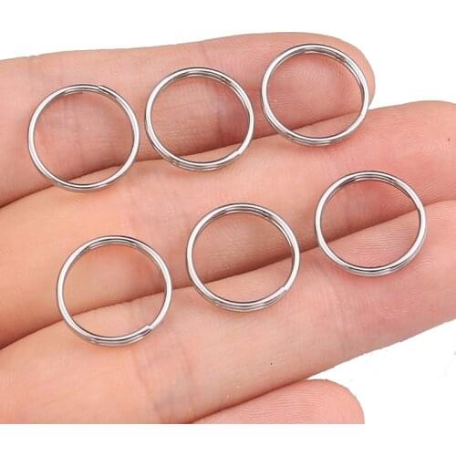 100pcs/lot 6 8 10 12 15mm Stainless Steel Jump Split Rings Key Chain Utility Connectors for Diy Jewelry Making Supplies Findings
