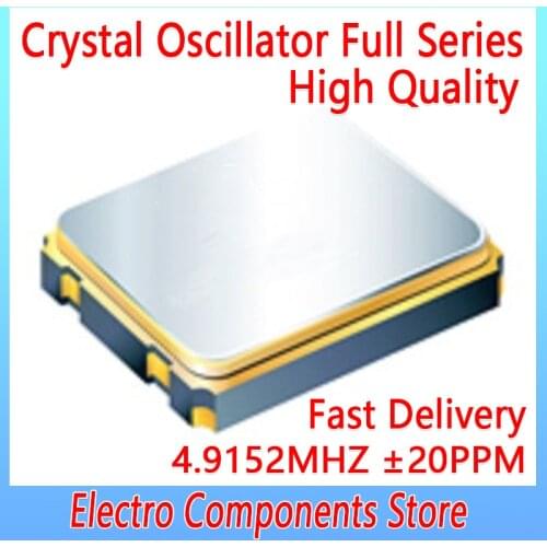 5PCS/Lot Wide Voltage Active Patch Crystal Oscillator OSC 5*7 5070 4Pin 7050 SMD Quartz Oscillator 4.9152MHZ 1.8V-3.3V ±20PPM