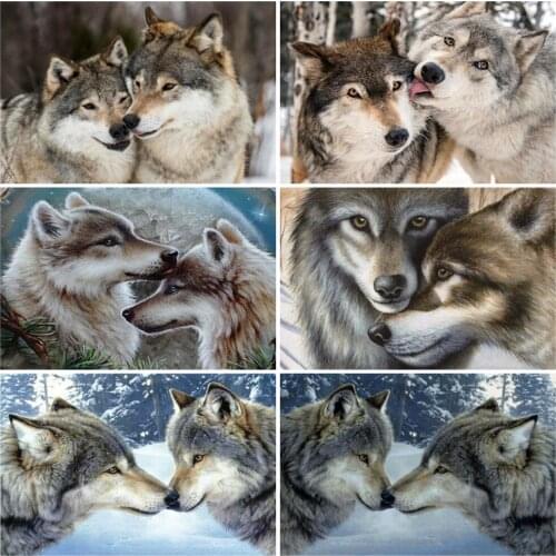 EverShine DIY Diamond Painting Wolf Picture Rhinestones Diamond Embroidery Animals Cross Stitch Handmade Hobby Gift Wall Decor