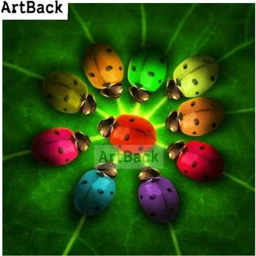 ArtBack new 5d diy diamond painting flower ladybug 3D full square round drill animal diamond embroidery decoration gift