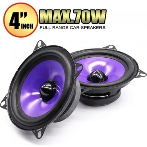 2pcs 4 Inch 70W Full Range Frequency Car Audio Speaker Heavy Mid-bass Ultra-thin Modified Speaker Non-destructive Installation