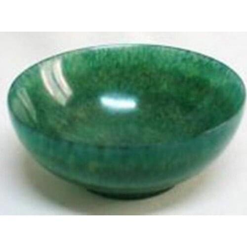 105mm Rare Chinese Hetian Jade Green Jade Carving Tea Bowl Exquisite Jade Bowl Home Ornament