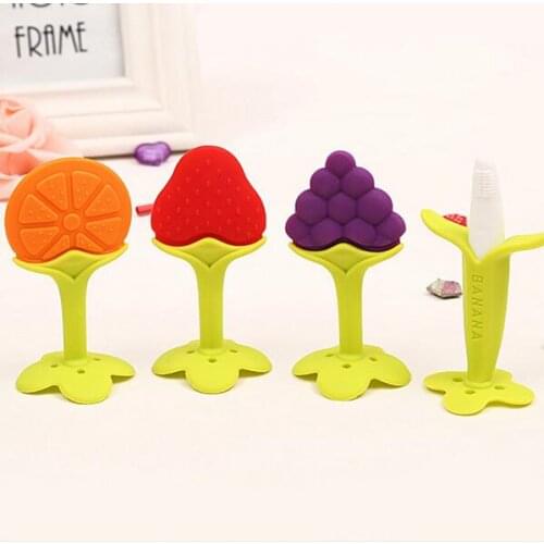 Hot Sales Baby Care Silicone Baby Teether Fruit and Vegetable Shape Baby Dental Care Toothbrush Oral Care Baby Safety #78