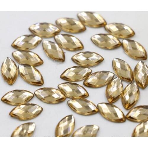 DIY Bling Lt Coffee Color Horse Eye Lattice Faceted Acrylic Rhinestone Flatback Acrylic Stone for Hand Craft Art Decoration