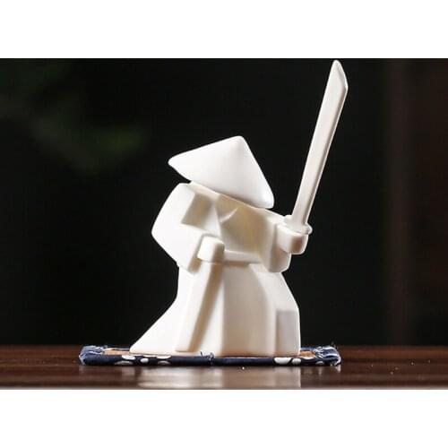 Porcelain Ceramics Warrior Knight Statue Figure Model Incense Burner Tea Ceremony Ornaments Home Decoration Gifts 449E