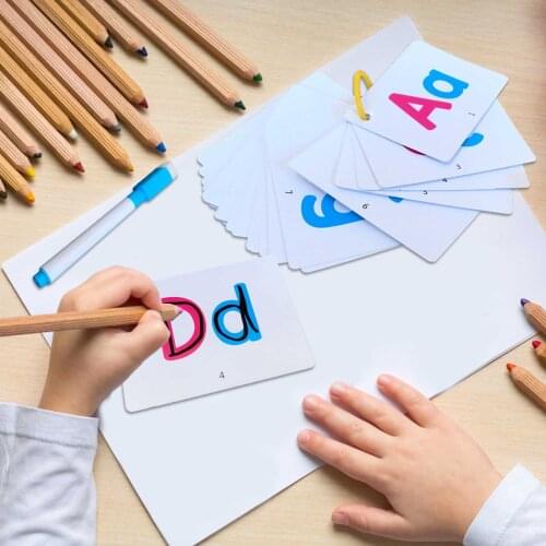 English Flash Card Handwritten Montessori Early Development Learning Educational Toy For Children Kid Gift With Buckle