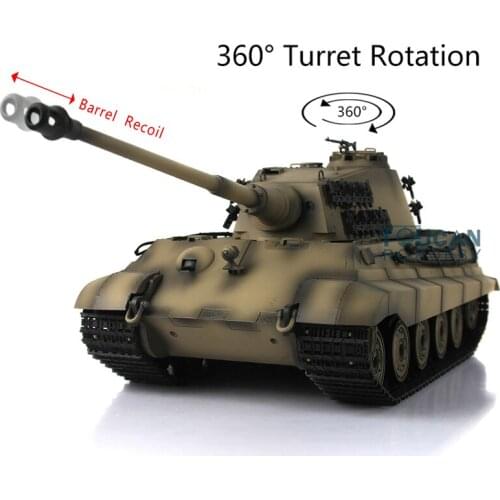 Heng Long 1/16 7.0 RC Tank Plastic King Tiger Barrel Recoil 3888A 360° Turret TH17562-SMT4