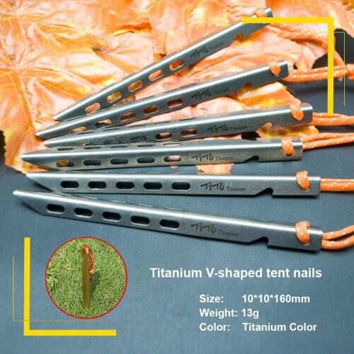 HobbyLane Ultralight Titanium Tent Pegs Outdoor Camping Tent Stakes for Sand Heavy Duty Portable Tent Nail for Garden Picnic