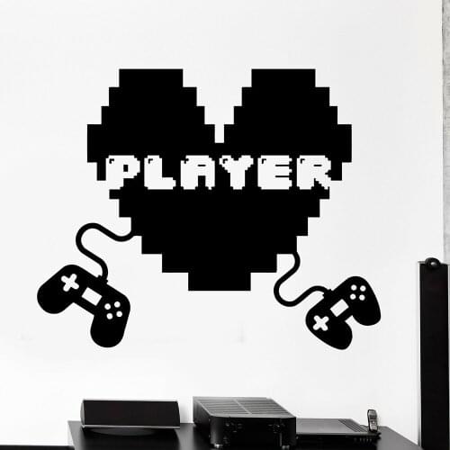 Video game controller Wall Decal Gaming I Love Games Quote Sign Vinyl Wall Stickers for Playroom Kids Room Decor Decals B358