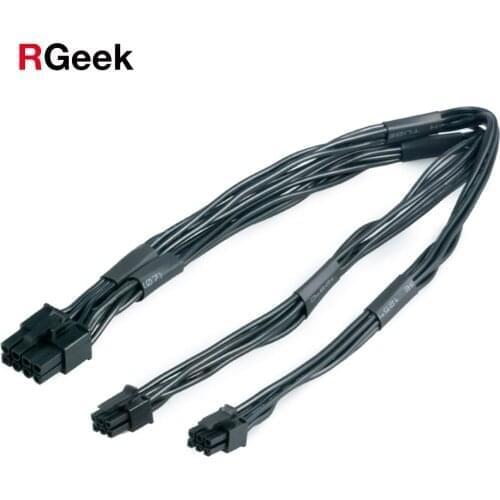 RGEEK Dual Mini 6 Pin to 8 Pin PCI Express Video Card Power Adapter Cable for Mac Pro Tower/Power Mac G5 15-inch(37cm)