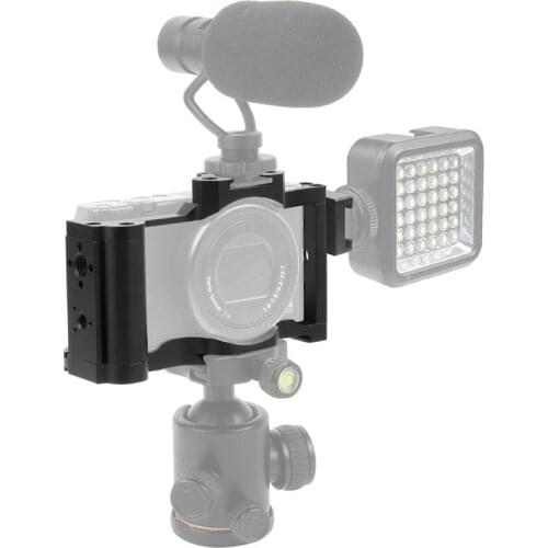 Camera Cage Rig Top Handle Grip for Sony ZV1 Video SLR Stabilizer Extension Bracket w Cold Shoe 1/4" 3/8" Arri Vlog Tripod