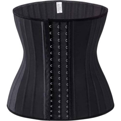 25 Steel Boned Latex Women Waist Trainer Underbust Corset Belly Slimming Belt Modeling Strap Body Shaper Fajas