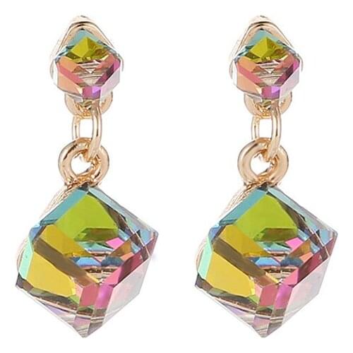 Fashion Elegant Square Drop Earrings Crystal Rhinestone Statement Earring For Women Girls Wedding Jewelry Gifts