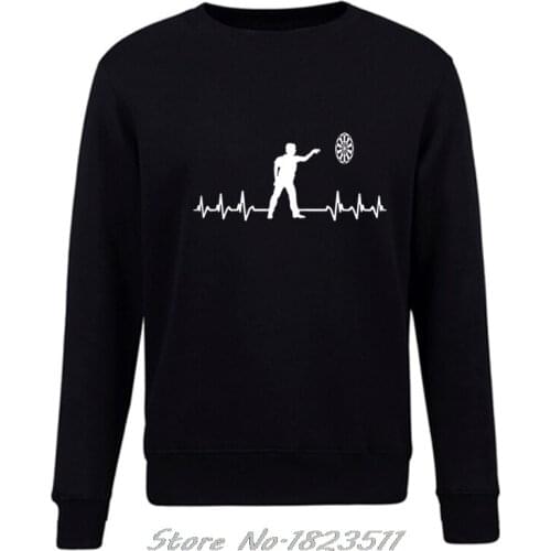 Men pullover Jacket ItS In My Heartbeat Darts Sweatshirt Heart Beat Darts Player Funny Hoodies Tops Harajuku Streetwear