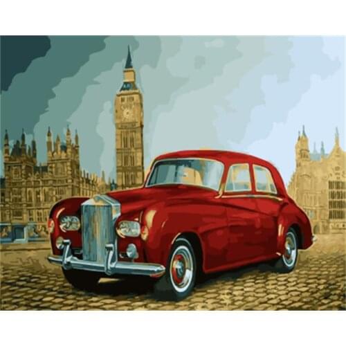 DRAWJOY Framed Home Decor Picture Painting By Numbers Landscape DIY Canvas Oil Painting Wall Art For Living Room Picture