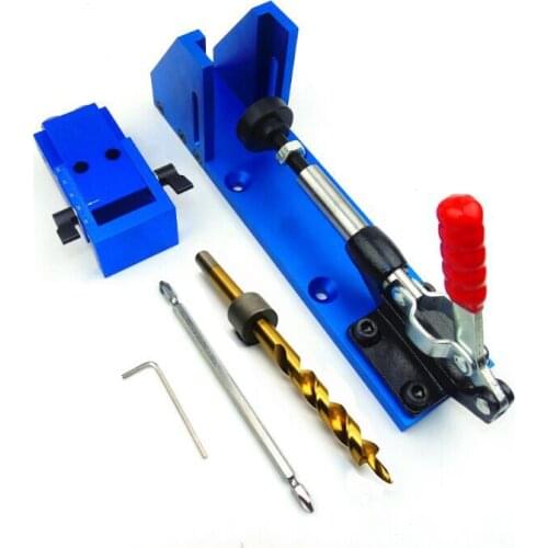 Woodworking Guide Carpenter Kit System,inclined hole drill tools,clamp base Drill Bit Kit System,Pocket Hole Jig Kit