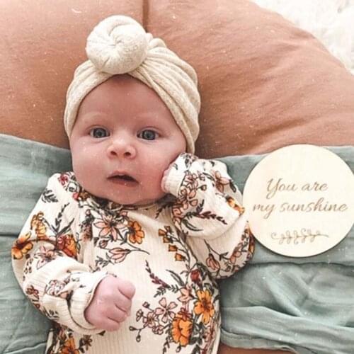 Solid Color Elastic Newborn Beanies for Girls Autumn Winter Knotted Cotton Warm Hat Cute Kids Hat Baby Girl Headwrap Cap 2021
