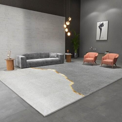 Nordic Light Luxury Gold Line Carpet for Living Room Home Thick Polypropylene Rug for Bedside Bedroom Carpet Modern Floor Mat