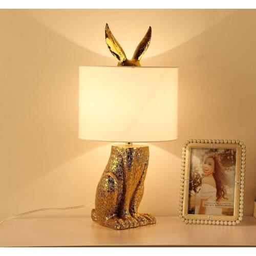 Modern led masked rabbit resin desk lamp bedroom bedside retro industrial desk lamp study dining room decorative lamp lamp desk
