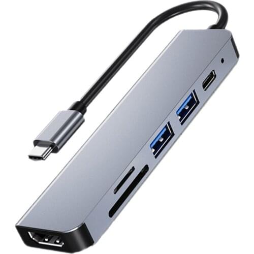 USB HUB Type-C to HDMI-compatible 100M Adapter OTG 4/5/6/7 Ports Dock Splitter Box USB Hub for Macbook Pro/Air Laptop 2021NEW