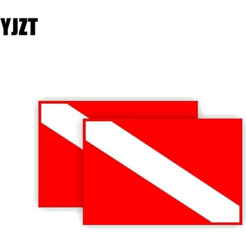 YJZT 2X 11CM*7.6CM Personality Scuba Diving Decal Gear Flag Stickers PVC 12-0417