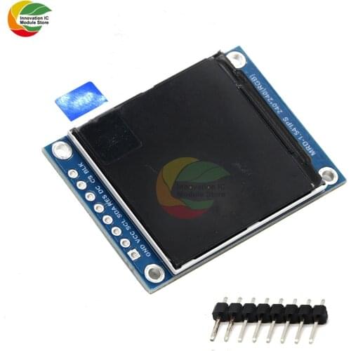 Ziqqucu 1.54 inch IPS LCD Display Screen Module 240x240 LCD Board ST7789 Driver 8 Pin IIC SPI Interface for Arduino 3.3V