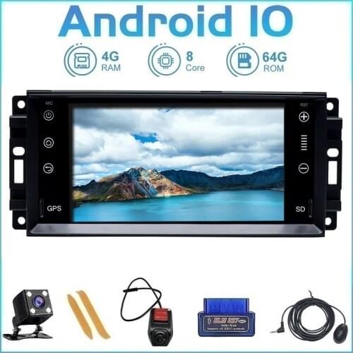 ZLTOOPAI Android 10 For Wrangler Grand Cherokee 300C 2008-2011 GPS Navigation Car Multimedia Player Radio Steering Wheel Control