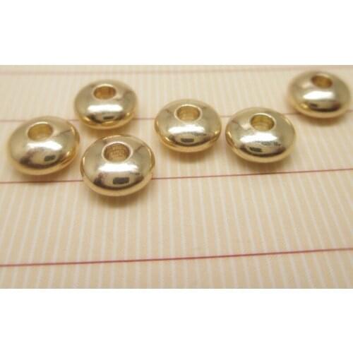 Gold smooth wheel flat pacer beads 3-4mm DIY jewelry accessories 100pcs