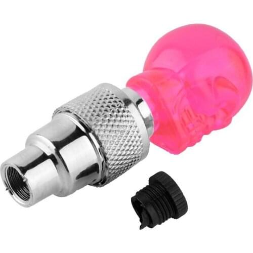 1pc 4 colors Wheel Tire Valve Sealing Cap Skull Shape LED Light Lamp Vibration On/ Off Fit Bicycle Motorbike Car Universal new
