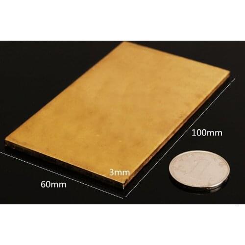 1pc Brass Metal Thin Sheet Plate Welding Metalworking Craft DIY Tool 60*100*3mm Yellow Foil