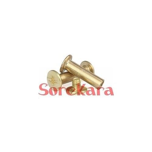 10Pcs O/D 5mm Length 5mm To 100mm M4 Plated Brass Photo Album Screw Snap Rivet Docking Rivet