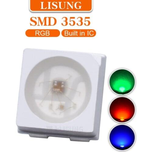 1000pcs/bag 5V 3535 RGB Led Chip 5050 Individually Addressable SK6812 Mini SK6812 LED Chip WIith Ic Digital Pixels WS2812B Lamp