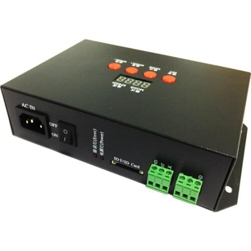 12CH T-1000 SD Card LED Pixel Controller with LCD Display;digital led dimmer;AC90-260V input; max 12Channels*2048pixels