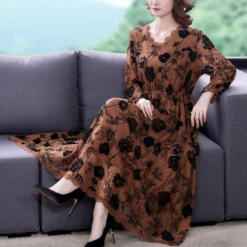 2020 Summer Casual Womens Full Sleeve Embroidery Loose Dress , Korean Style Woman Silk Dresses Bodycon Party Vestidos