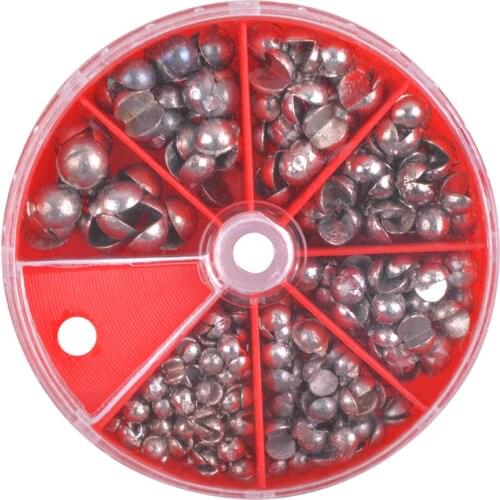 27Pcs/197Pcs Fishing Sinker Split Shot Fishing Sinker Weight Carp Fishing Solid Oval Egg Bullet Rig Sinker Accessories Tool