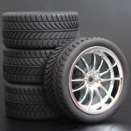 4pcs 1/10 On-Road Car Tires 26*64MM Plastic Wheel Rim Rubber Tyre 6011 for HSP Tamiya HPI Kyosho 94122 94123 D3 D4 tt02