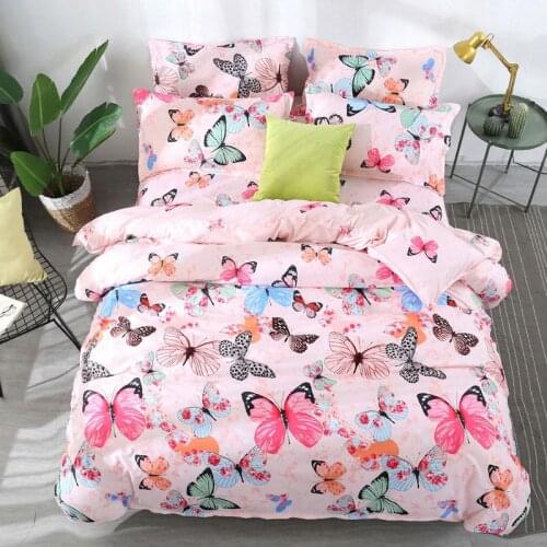 Cartoon Butterfly Bedding Sets Kid Bed Cover Set Duvet Cover Adult Child Bed Sheets And Pillowcases Comforter 4pcs Bedding Set