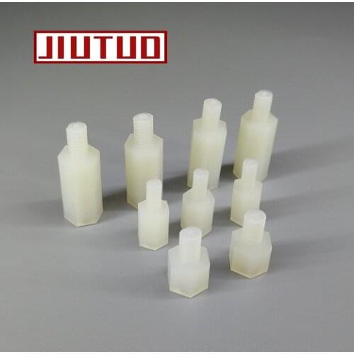 500PCS White Nylon M2*5/6/8/10/12/15/18+6 Spacer Screw Stand-off Hex Screw Male Hex Column Standoff