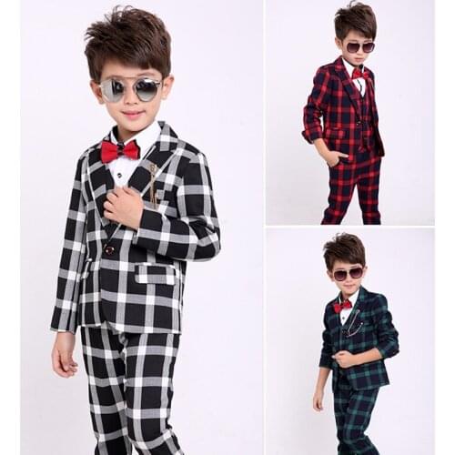 6Pcs Blazer Vest Pants Shirt Tie Brooch Outfits Flower Boys Formal Suit Kids Costume Garçon Wedding Dress Child Tuxedo Sets,C132