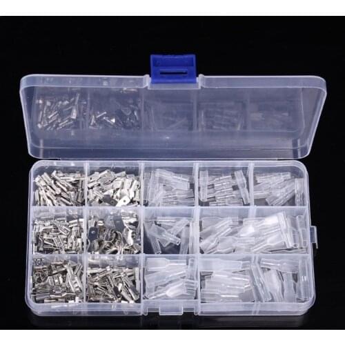 600/360/270pcs Cold Press Insulated Terminal 2.8/4.8/6.3mm Terminals Assortment Kit Cable Crimp Spade Connector M4YD