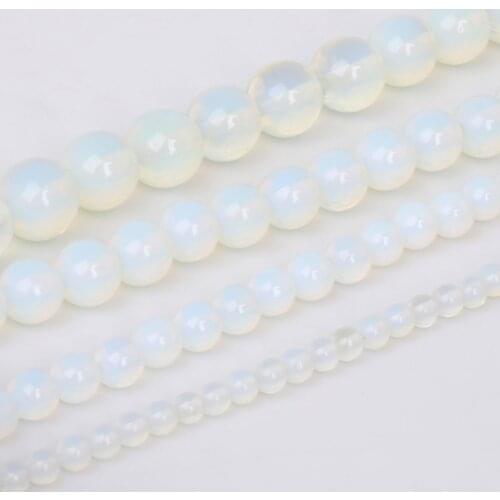 Wholesale 4mm 6mm 8mm 10mm Natural Opal Stone Beads DIY Round Loose Spacer Beads For Jewelry Necklace Bracelet Making