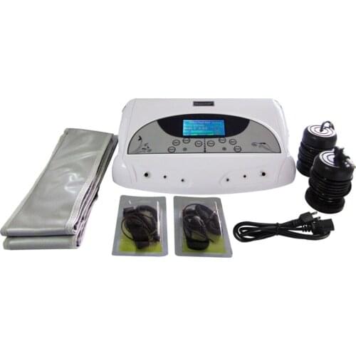 Dual ion foot bath machine and aqua cell cleanse with bamboo charcoal far infrared heating belt,wrist band and ion arrays