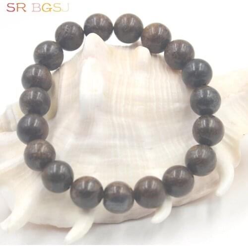 Free Shipping 6 8 10 12mm Round Bronzite Gems Natural Stone Stretchy Women Bracelet 7" 7.5" 8"