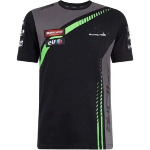 2018 Moto GP Motorcycle Team Racing T-shirt For Kawasaki Ninja Riding Off-Road ATV Quick Dry Racing Jersey Green Black