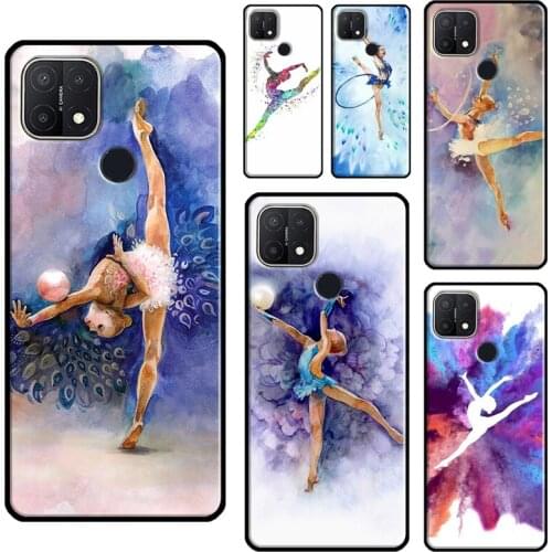 Gymnastics Oil Painting Phone Case For OPPO A52 A72 A15 A83 A91 A9 A5 A53 A31 2020 A1K A3S A5S Find X3 Pro Cover