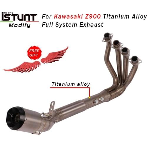 For Kawasaki Z900 Ninja 900 2017-2020 Titanium Alloy Full System Exhaust Escape Moto Modified Front Middle Link Pipe Muffler