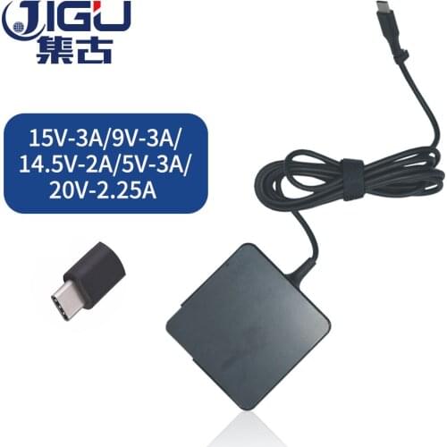 JIGU Fast Charger Type-C Power Adapter 45W 5V 9V 12V 3A 14.5V2A 15V3A 20V2.25A for MacBook Pro Laptop Tablet Phone USB-C Device