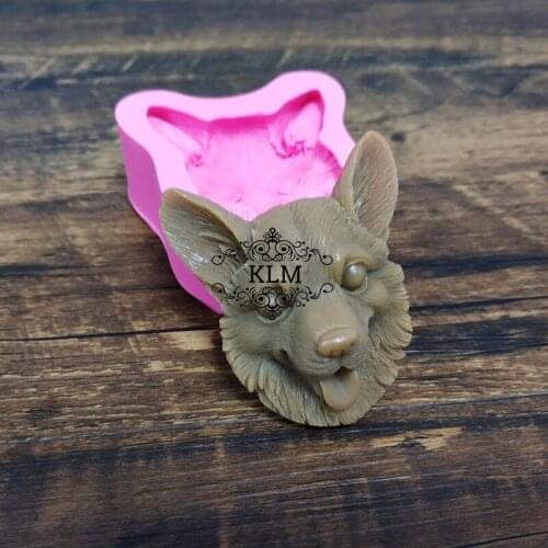 KLM-00264 New 1PCS dog head silicone mold Chocolate cake decorating tool Soft Candy DIY Baking Tools
