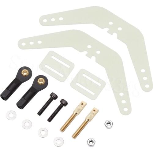 Steering Rudder Horn Set 3x1.5x17.5x15xL90mm Parts for RC Airplane Gasoline Aircraft 50cc~100cc